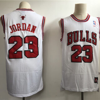 Men Chicago Bulls 23 Jordan White Throwback 2021 Nike NBA Jersey