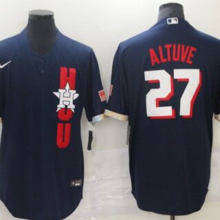 Men Houston Astros 27 Altuve Blue 2021 All Star Game Nike MLB Jersey