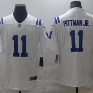 Men Indianapolis Colts 11 Pittman jr White Nike Vapor Untouchable Limited 2021 NFL Jersey