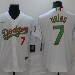 Men Los Angeles Dodgers 7 Urias White Game 2021 Nike MLB Jersey