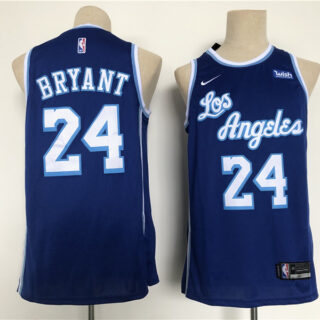 Men Los Angeles Lakers 24 Bryant Blue Throwback 2021 Nike NBA Jersey