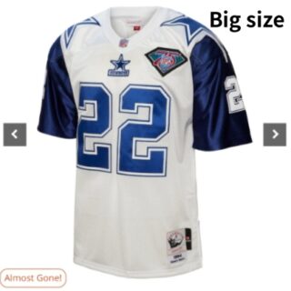 Men Mitchell&Ness cowboys #22 Emmitt Smith white Throwback Stitched NFL Jersey