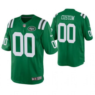 Men New York Jets Custom Green Color Rush Legend Jersey
