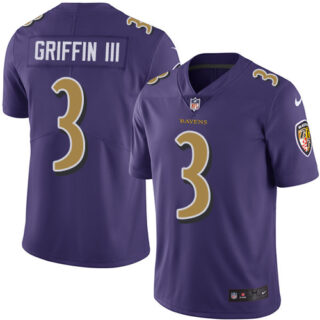 Men Nike NFL Baltimore Ravens #3 Robert Griffin III Limited Purple Rush Vapor Untouchable Jersey