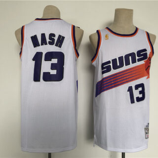 Men Phoenix Suns 13 Nash White Throwback 2021 NBA Jersey