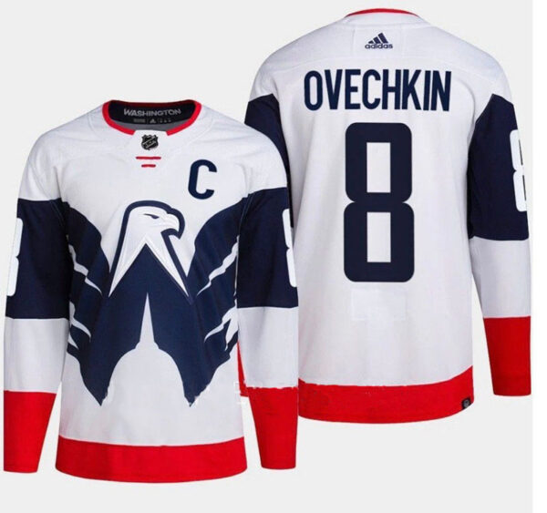 Men's Washington #8 Alexander Ovechkin White Jersey