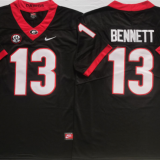 Men's Georgia Bulldogs #13 BENNETT Black College Football Stitched Jerseys