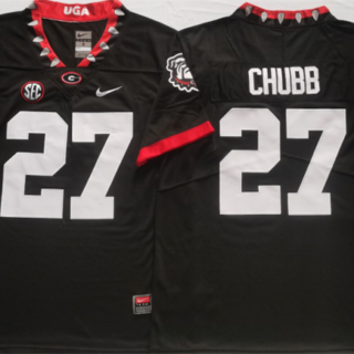 Men's Georgia Bulldogs #27 CHUBB Black College Football Stitched Jersey