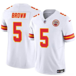 Men's Kansas City Chiefs #5 Hollywood Brown White 2023 F.U.S.E Vapor Untouchable Limited Stitched Football Jersey