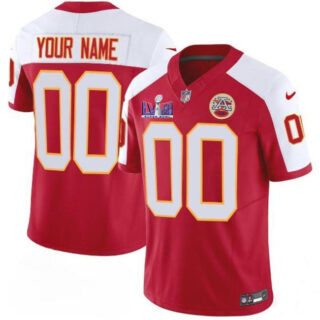 Men's Kansas City Chiefs Active Player Custom Red White F.U.S.E. Super Bowl LVIII Patch Vapor Untouchable Limited Stitched Football Jersey