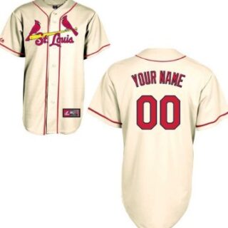 Men's' St. Louis Cardinals Customized Cream Jersey