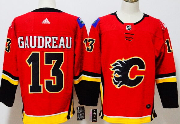 Men's Adidas Johnny Gaudreau Red Calgary Flames Drift Fashion Jersey