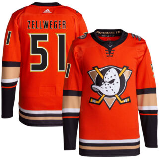 Men's Anaheim Ducks #51 Olen Zellweger Authentic Orange Alternate Jersey