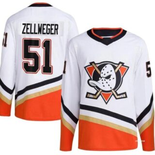 Men's Anaheim Ducks #51 Olen Zellweger Authentic White Jersey