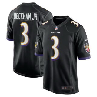 Men's Baltimore Ravens #3 Odell Beckham Jr. Nike Black Alternate Game Jersey