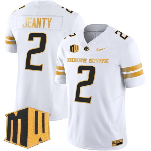Men's Boise State Broncos 2024 Gold Vapor Limited White Jersey
