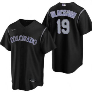 Men's Charlie Blackmon Colorado Rockies Cool Base jersey Black