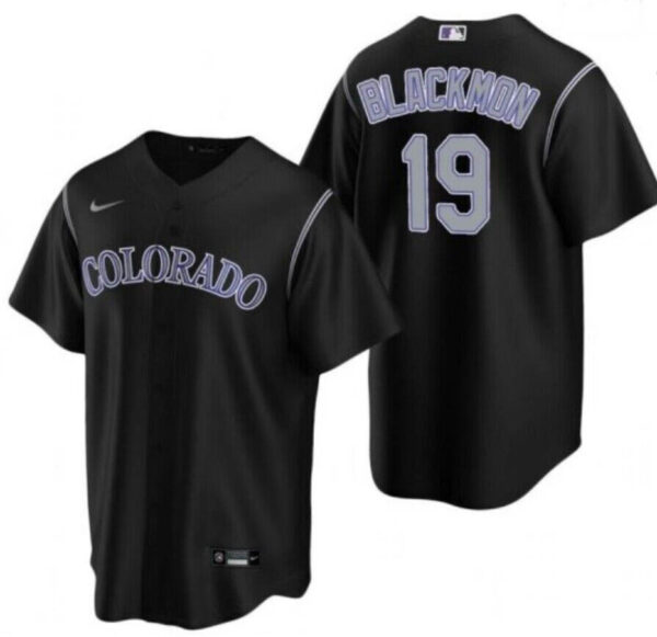 Men's Charlie Blackmon Colorado Rockies Cool Base jersey Black
