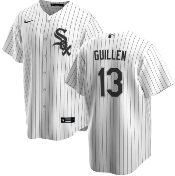 Men's Chicago White Sox #13 Ozzie Guillen White Jerseys