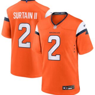 Men's Denver Broncos #2 Patrick Surtain II Orange Game Jersey
