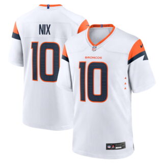 Denver Broncos #10 Bo Nix White 2024 NFL Draft First Round Pick Jersey