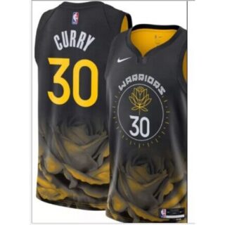 Men's Golden State Warriors #30 Stephen Curry Black 2022-23 Stitched Basketball Jersey