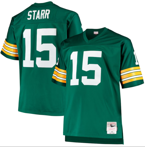 Men's Green Bay Packers Bart Starr Mitchell & Ness Green Big & Tall 1968 Retired Player Jersey