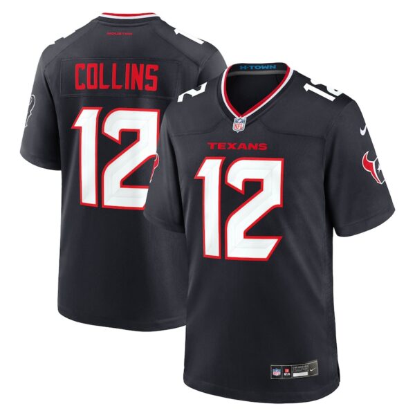 Men's Houston Texans #12 Nico Collins Navy Game Jersey