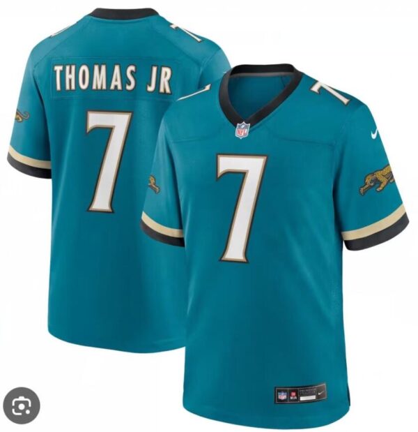 Men's Jacksonville Jaguars #7 Brian Thomas Jr Teal Color Jersey
