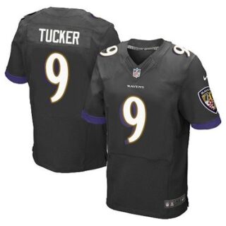 Men's NFL Baltimore Ravens #9 Justin Tucker Black Jerseys (Elite)