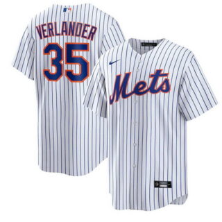 Men's New York Mets #35 VERLANOER Royal Cool Base Stitched White Baseball Jersey