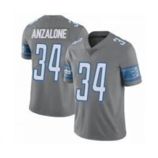 Men's Nike Detroit Lions #34 Alex Anzalone Grey Vapor Untouchable Limited Stitched Jersey