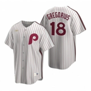 Men's Nike Philadelphia Phillies 18 Didi Gregorius White Cooperstown Collection Home Stitched Baseball Jersey