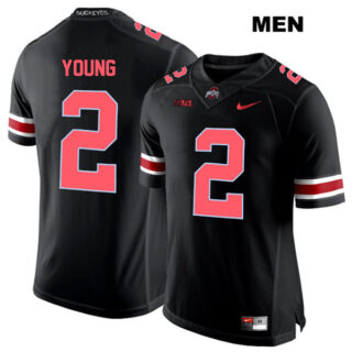 Men's Ohio State Buckeyes Authentic Nike #2 Chase Young Stitched Black Red Font College Football Jersey
