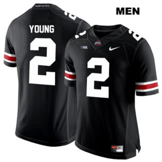 Men's Ohio State Buckeyes Authentic Nike White Font #2 Chase Young Stitched Black College Football Jersey