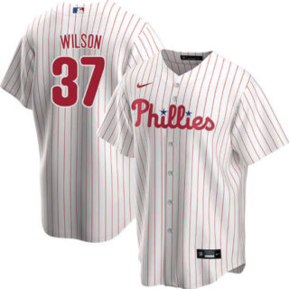 Men's Philadelphia Phillies #37 Wes Wilson White Jerseys