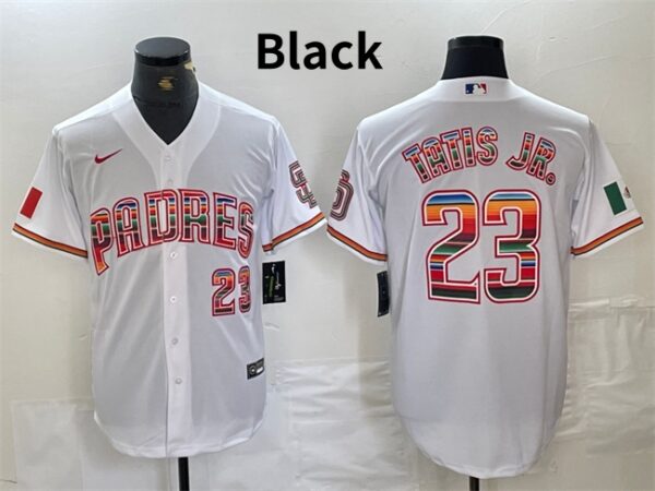 Men's San Diego Padres #23 Fernando Tatis Jr. Mexico Black Cool Base Stitched Baseball Jersey