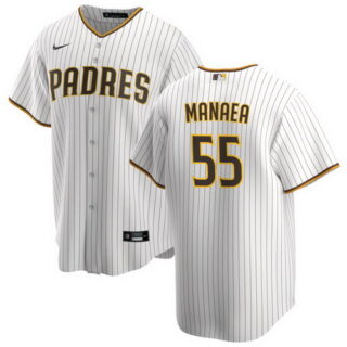 Men's San Diego Padres #55 Sean Manaea White stripe Elite 2022 Nike MLB Jersey