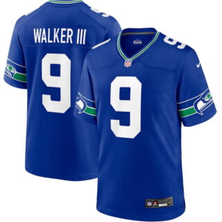 Youth Seattle Seahawks #9 Kenneth Walker III Royal Throwback Player Game Jersey