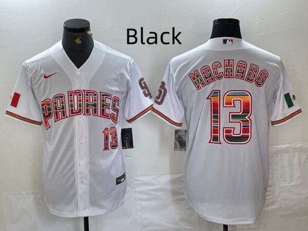 Men's san diego padres #13 manny machado mexico Black cool base stitched baseball jersey