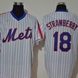 Mets 18 Darryl Strawberry White 2020 Nike Cool Base Jersey