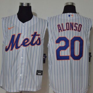 Mets 20 Pete Alonso White Nike Cool Base Sleeveless Jersey