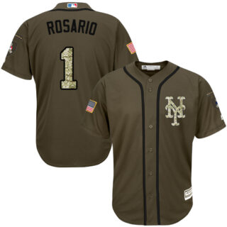 Mets #1 Amed Rosario Green Salute to Service Stitched Baseball Jersey