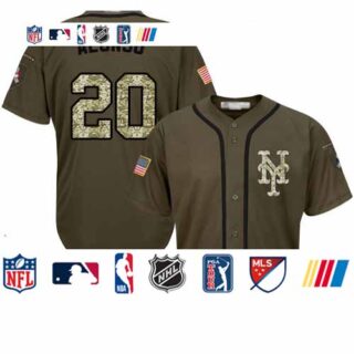 Mets #20 Pete Alonso Green Salute to Service Stitched Baseball Jersey