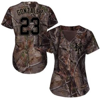 Mets #23 Adrian Gonzalez Camo Realtree Collection Cool Base Women's Stitched Baseball Jersey