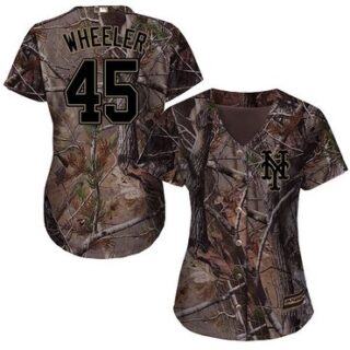 Mets #45 Zack Wheeler Camo Realtree Collection Cool Base Women's Stitched Baseball Jersey