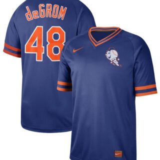Mets #48 Jacob DeGrom Royal Authentic Cooperstown Collection Stitched Baseball Jersey