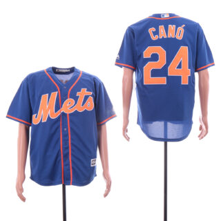 Mets 24 Robinson Cano Royal Cool Base Jersey