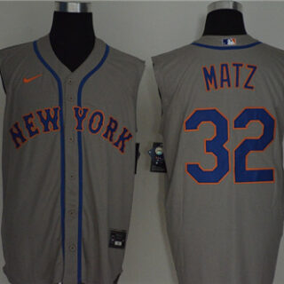 Mets 32 Steven Matz Gray Nike Cool Base Sleeveless Jersey