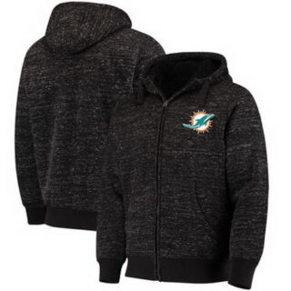 Miami Dolphins G III Sports By Carl Banks Discovery Sherpa Full Zip Jacket Heathered Black